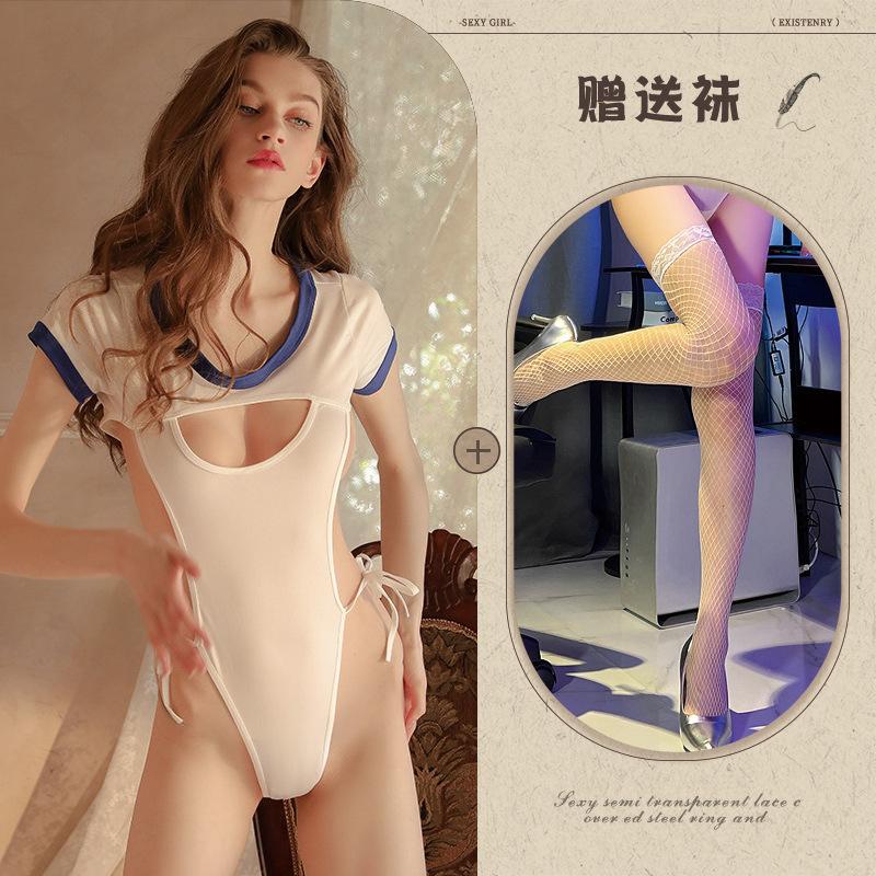 Sex lingerie sexy pure desire uniform one-piece open passion women hollow suit cosplay