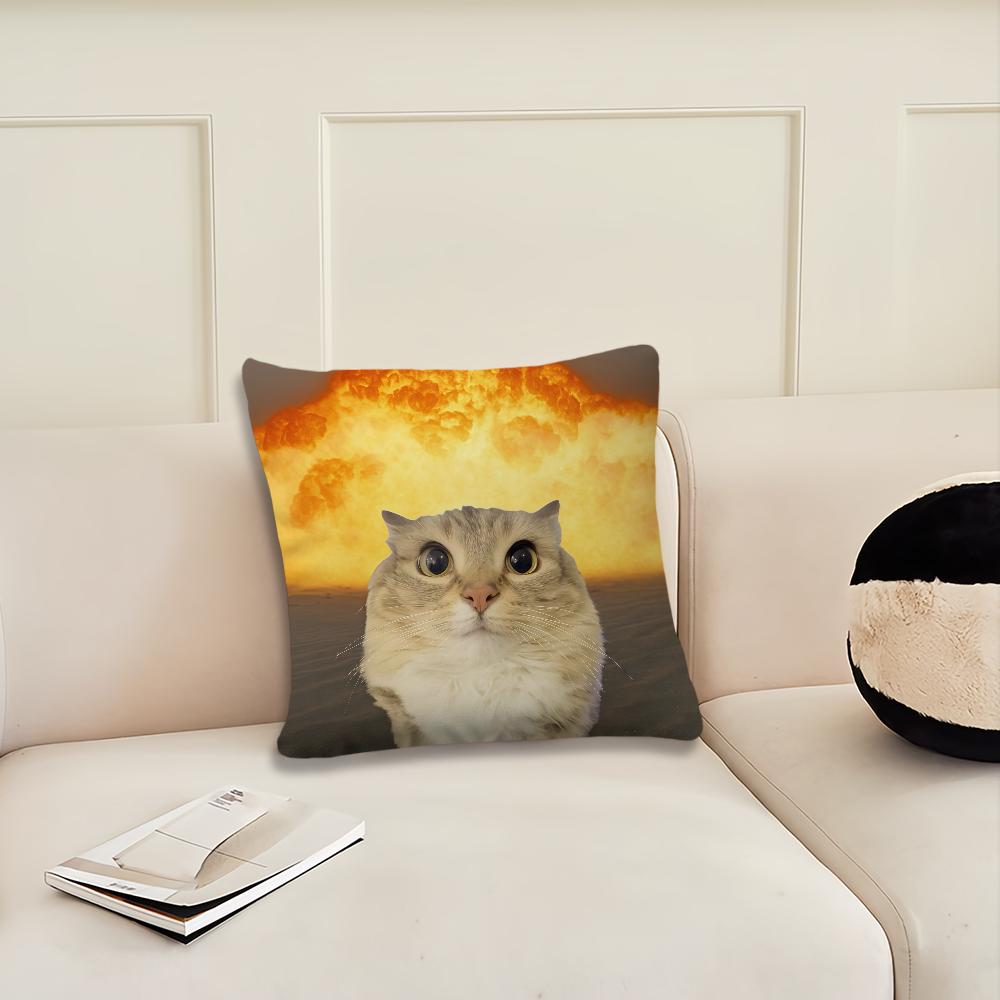 Funny Cat Volcanic Eruption Cushion Cover Pillow Cover Decoration Room Home Sofa Living Office Car Nordic Simplicity