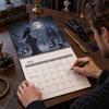 Desktop And Wall Organizer Raven Crow 2027 Calendar, 12 Months Moonlit Gothic Unique Gift for Goth Lovers Art, Mysterious Dark Hanging Calendar