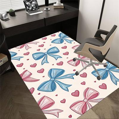 1pc Bows Hearts Area Rug Soft Flannel Floor Mat for Living Room, Bedroom and Carpet, Sofa Coffee Table Floor Mat, Decorative Rug Q24