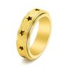 2025 Minimalist Hollow Star Rotatable Frosted Ring, Men's and Women's Small Fresh Gold Jewelry