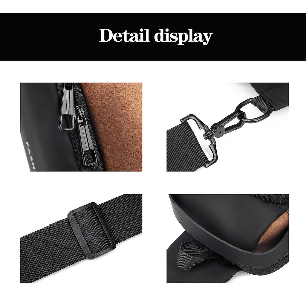 Men's USB Port Chest Bag with Password Lightweight Hiking Cycling Small Backpack for Outdoor Sports