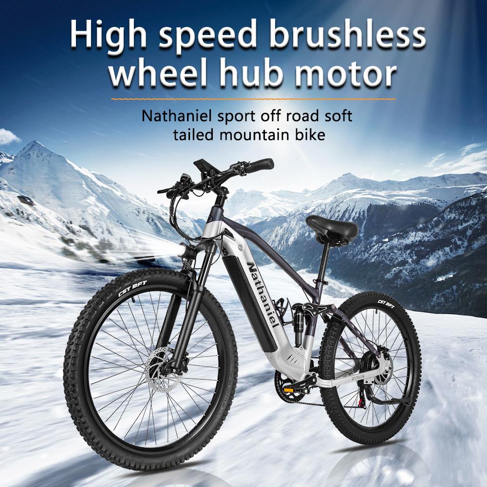 Nathaniel SYR03 Bicicletta elettrica 27.5" 48V1000W Bicicletta elettrica a pedalata assistita per adulti batterie al litio staccabili ad alta capacità Ebike