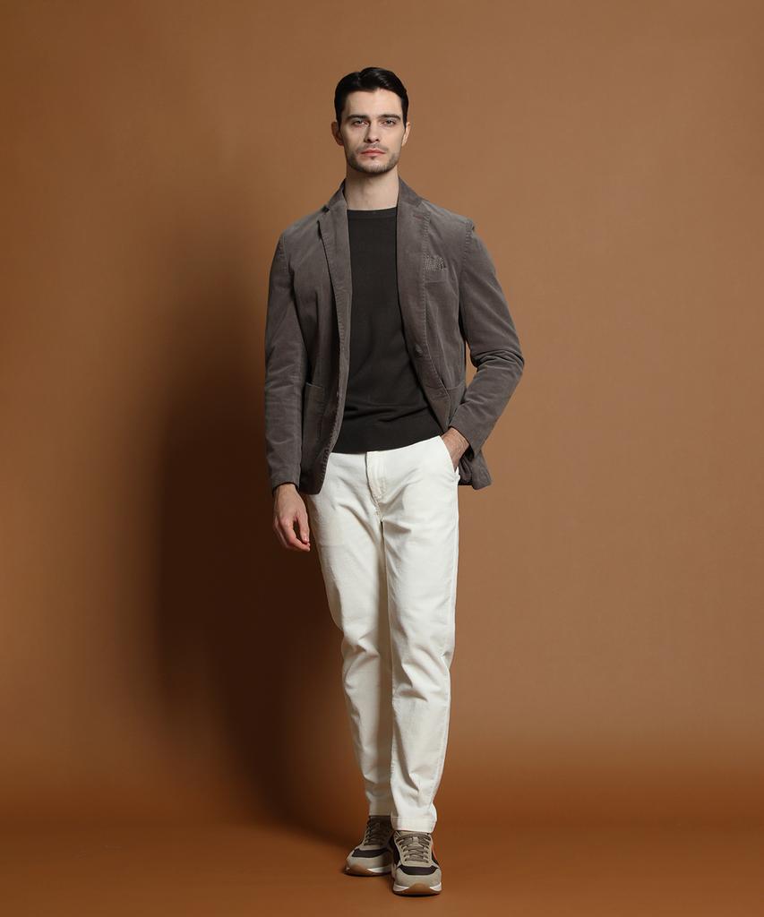 Panicale Charcoal Slim Fit Corduroy Jacket