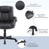 Desk Chair, PU Leather Office Chair with Adjustable Height and Swivel Wheels, for Home Work Study, Black