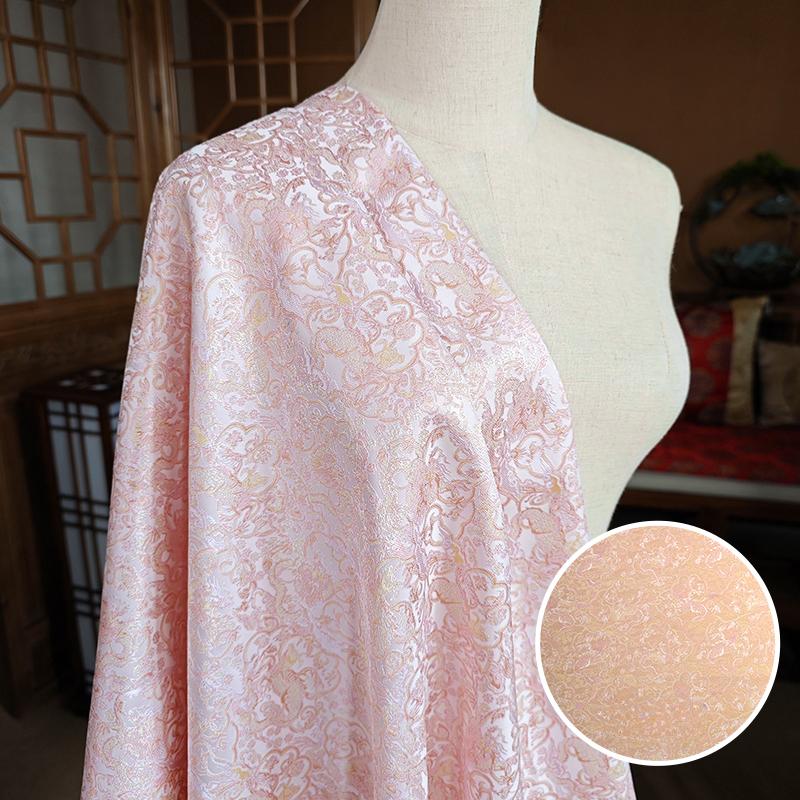 Embossed Jacquard Fabric White Beige Goldfish Design Sewing Material Cheongsam Dress Party Garment Wide 150cm Sold By Meter