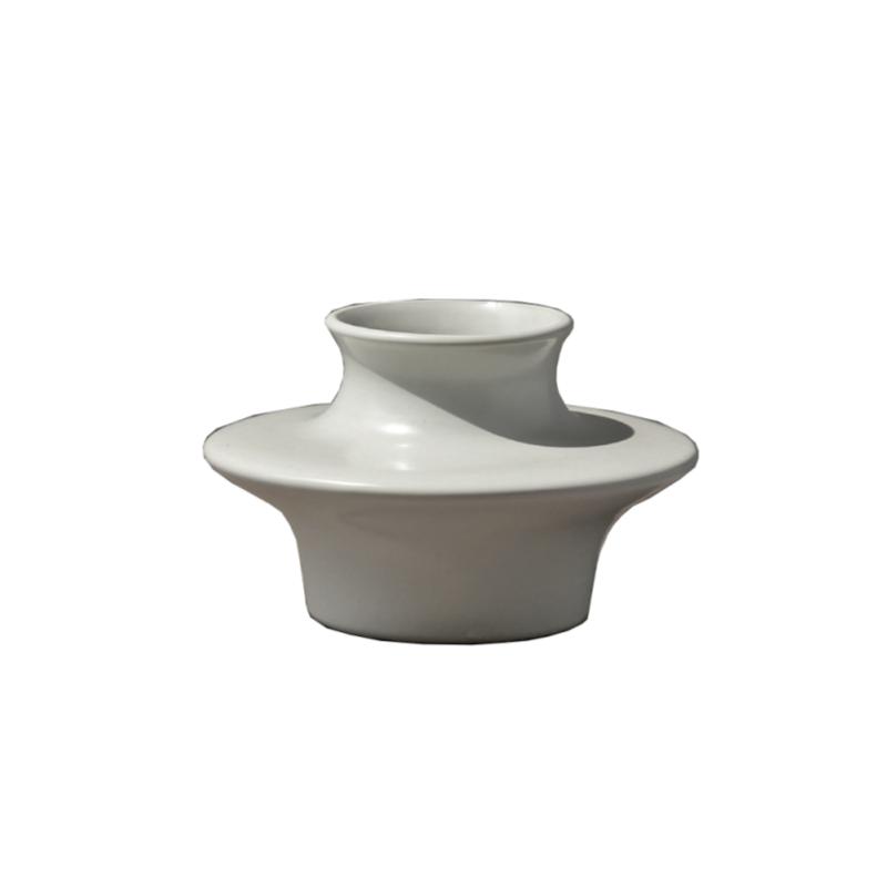 White Ceramic Vase Handmade Porcelain Bottle Flower Vase Hydroponics Terrarium Frisbee Pot Home Decoration Accessories