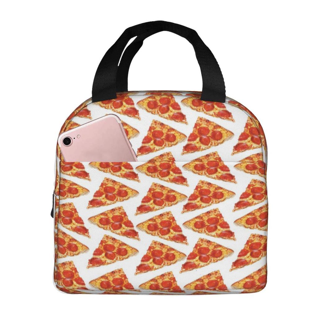 Pizza Slice Pattern Insulated Lunch Bag for Women Kids Portable Food Boxes Thermal Lunch Box Tote