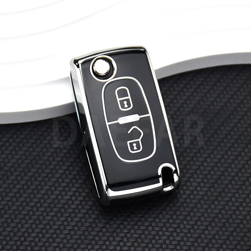 For Citroen C2 C3 C4 C5 C6 C8 for Peugeot 107 207 307 307S 308 407 607 TPU 2 3 Buttons Car Remote Key Case Cover