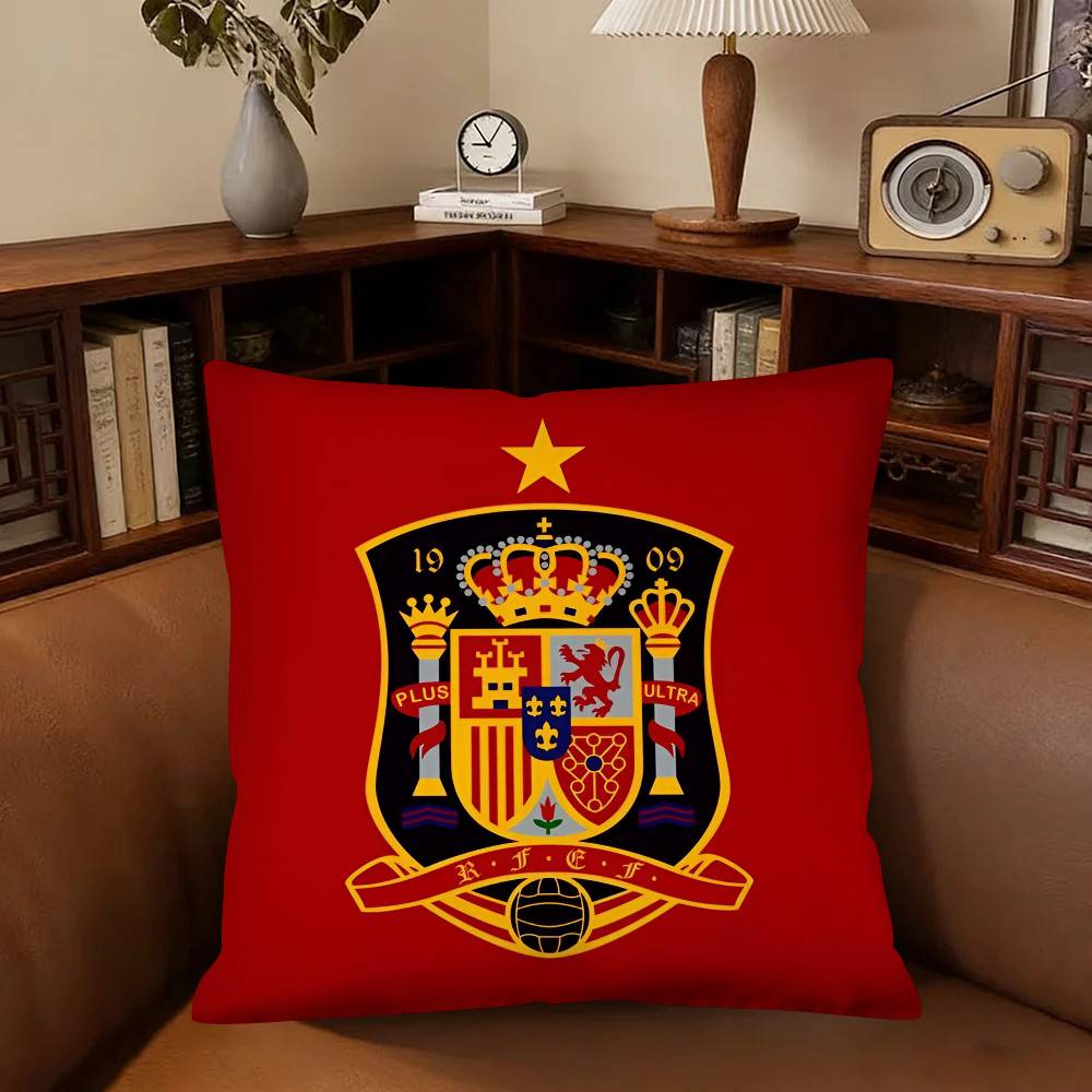 Spain ESP Flag Pillow Case Fashion Square Pillowcase Bedroom Sofa Room Ins Decoration Leisure