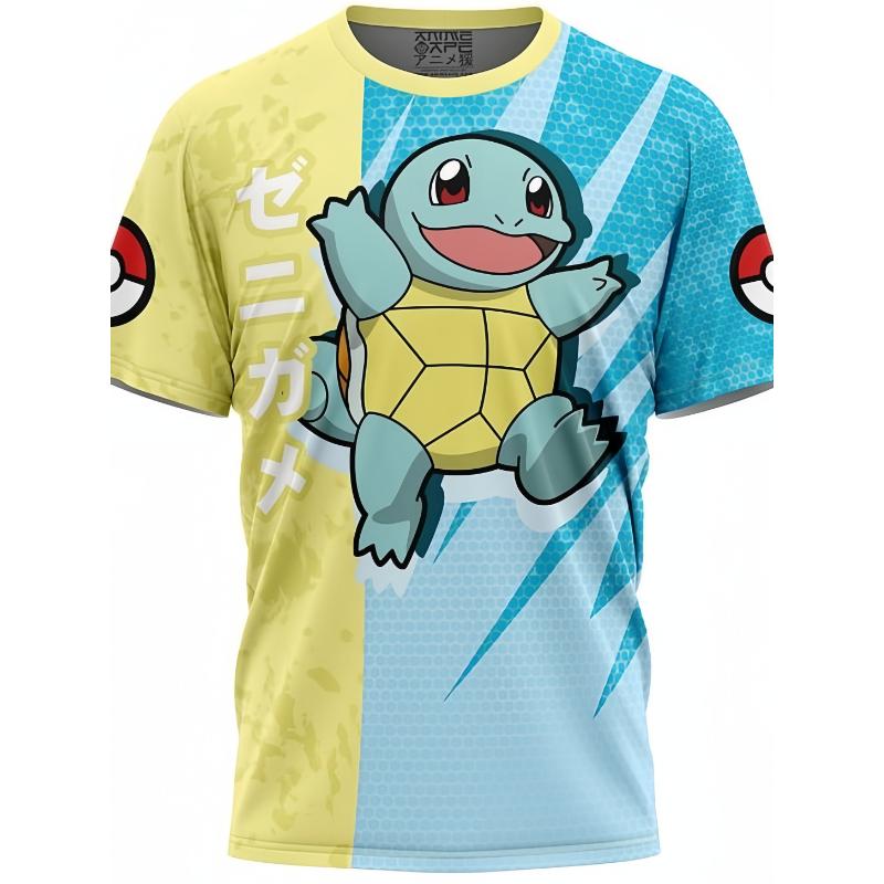 T-shirt Summertime Child Woman Man Printing Short Sleeves Japanese Anime Magical Pet Genie Pattern