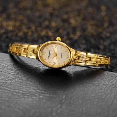 Pulsera Reloj Oro Mujer Esfera Oval Pequeña Analógico Damas Cuarzo Pulsera Elegante Vestido Femenino Reloj Regalo Reloj