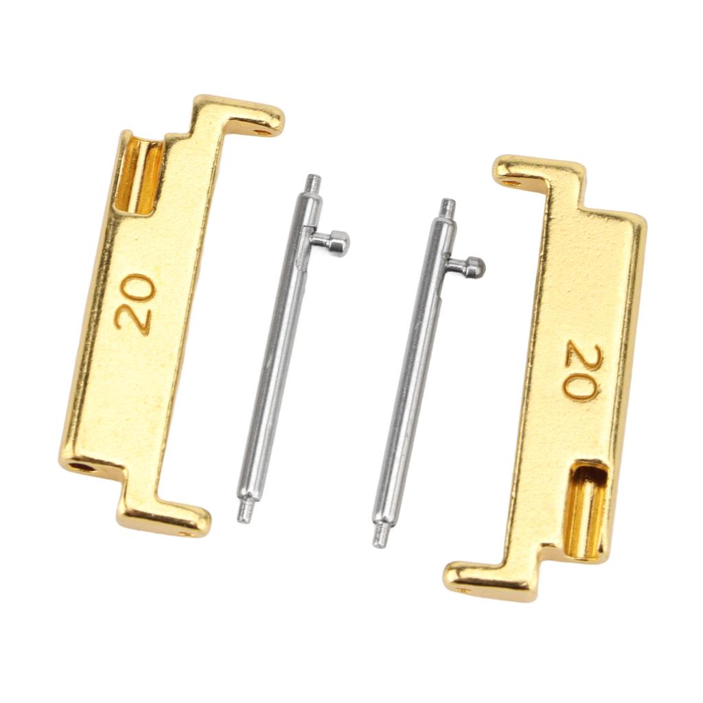 1 Pair Metal Watch Band Adapter 20 To 22mm Watch Strap Connection Adapter with Spring Bars Gold A