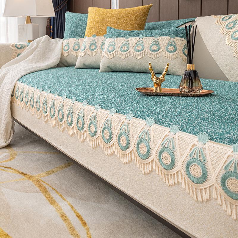 Modern Simple Four Seasons Universal Non-Slip Light Luxury Full Set Cushion Sofa Cushion Backrest Towel Anti-Scratching