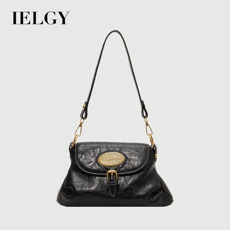 IELGY Retro One-Shoulder Underarm Bag Female Spring Fashion Simple Messenger Bag