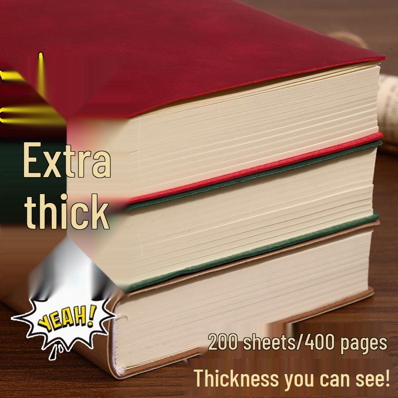 A6 Soft Leather Blank Notebook: Thick Student Planner & Retro Exam Prep Drawing Book