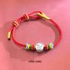 Sterling Silver 12 Zodiac Year of the Horse Wine Red Rope Bracelet for Men & Women - Lucky Charm Couple Bracelet