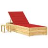 VidaXL Garden Lounge Chair with Table and Cushion Impregnated Pine