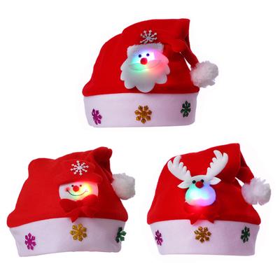 2025 Lighting Christmas Hats New Year Santa Claus Snowman ElK Cap For Kindergarten Home Party Children Adult Xmas Gift Party Decoration