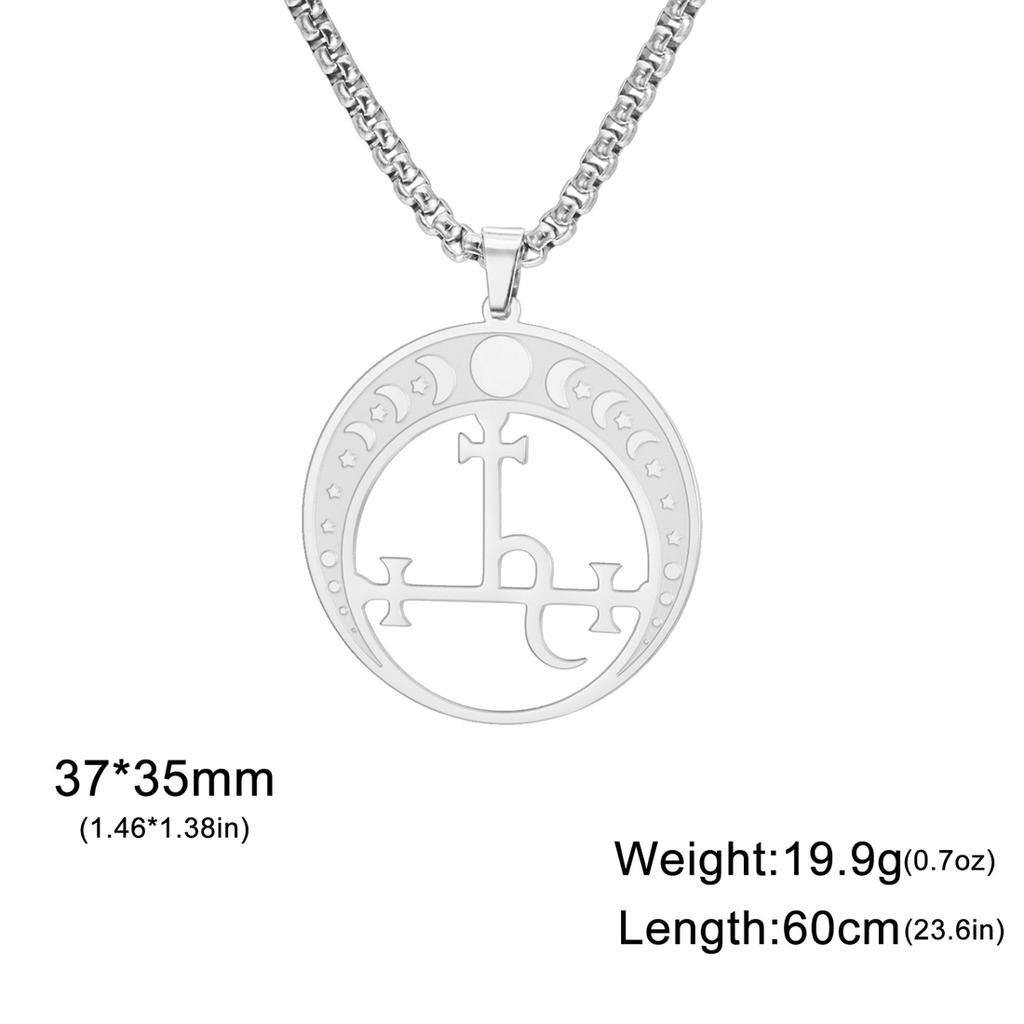 Lilith Démonický Pečeťový Náhrdelník Nerezová Ocel Vintage Satan Šalamounův Symbol Přívěsek Choker Amulet Šperk Dárek
