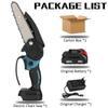 3500W 6 Inches Mini Electric Chain Saw With Battery Indicator Rechargeable Garden Pruning Saw Woodworking Tool For 18V Battery