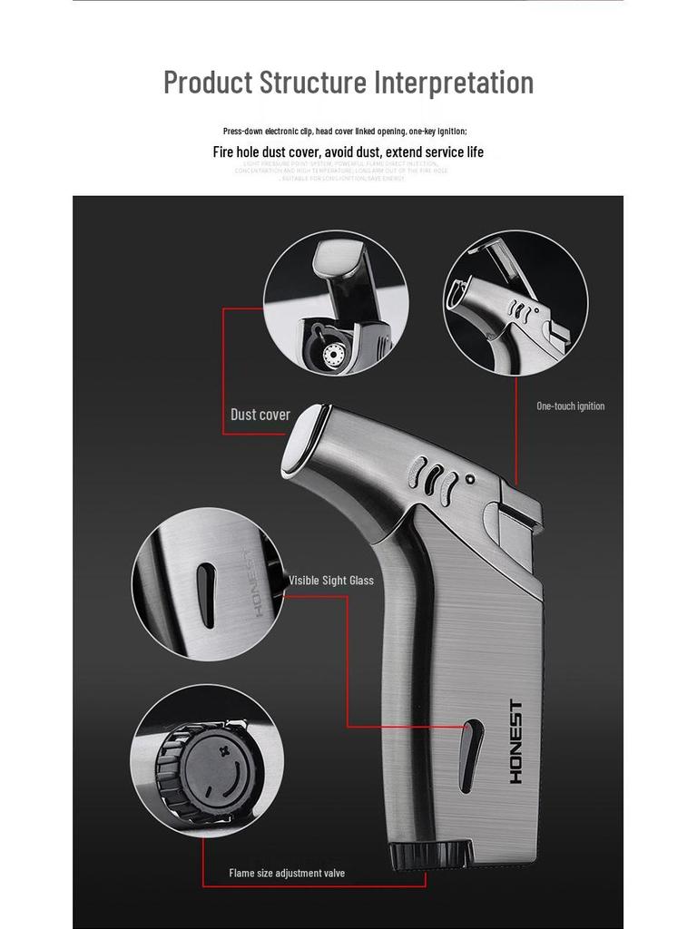 Flying Elephant Metal Jet Torch Lighter for Cigars, Mosquito Coils, and Incense.