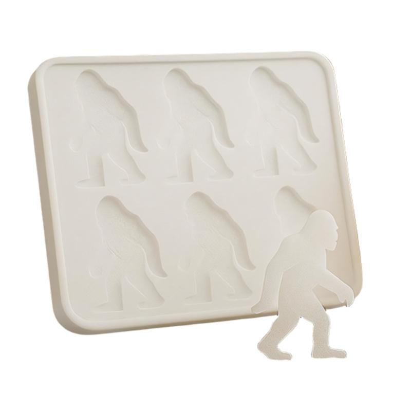 

6 Cavity Big Feet Shape Ice Mold Silicone Ice Cubes Maker Tray For Whiskey Party Drinks Easy Release And Dishwasher Safe белый