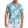 Camicia Casual da Uomo con Stampa a Maniche Corte