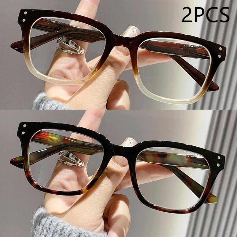 2/3PCS New Trendy Reading Glasses High-end Simple Square Frame Ultra-light Reading Glasses For Men And Women