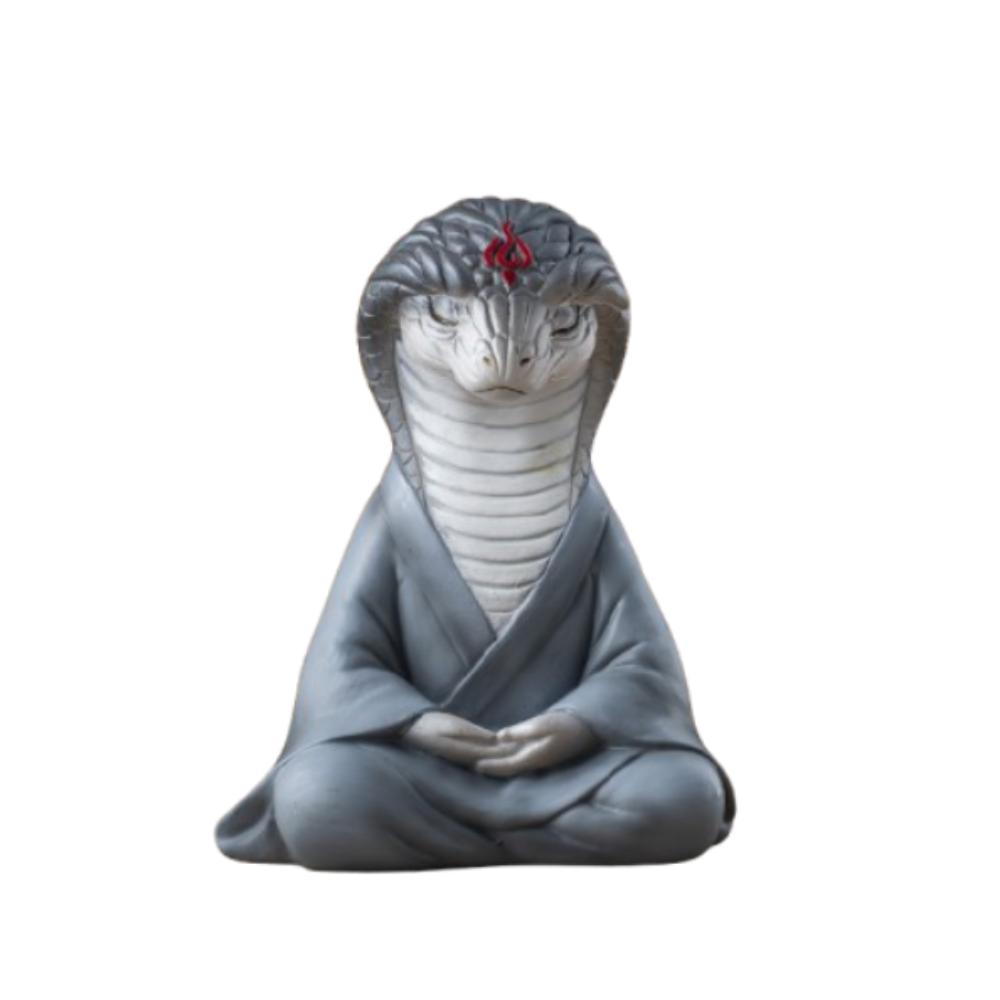 

Cute Lucky Zodiac Snake Ornament Ancient Style Python Desktop Ornament Office Desktop Decor серый