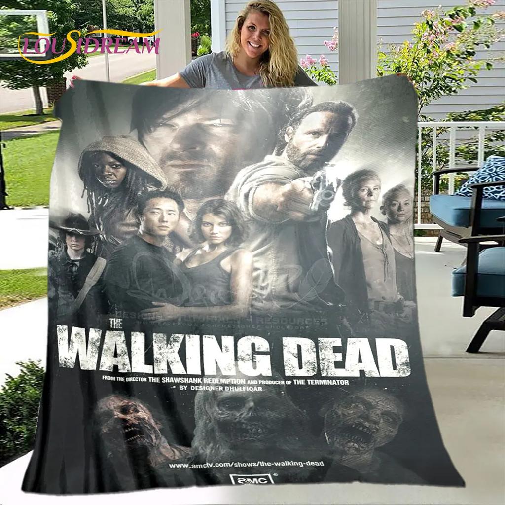 The Walking Dead Korku Yumuşak Peluş Battaniye, Flanel Battaniye Atmak Battaniye Oturma Odası Yatak Odası Yatak Kanepe Piknik Örtüsü Bettdecke