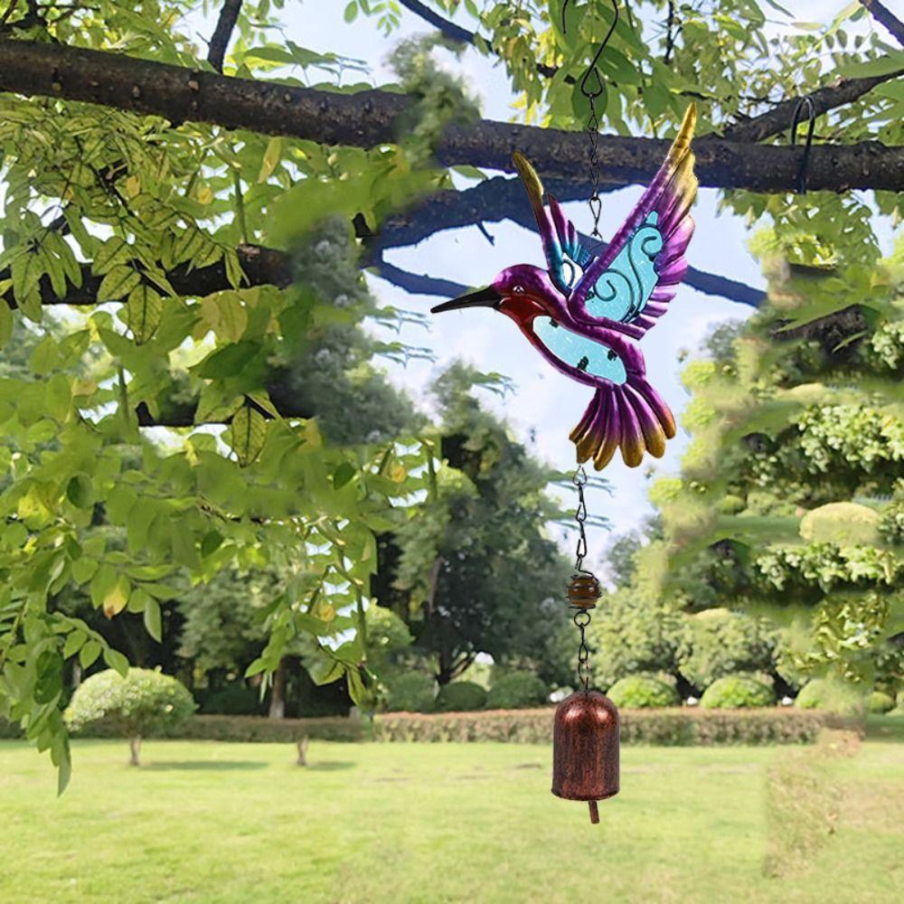 Metal Hummingbird Wind Chime Creative Hanging Decoration Blessing Bell Pendant  Gift