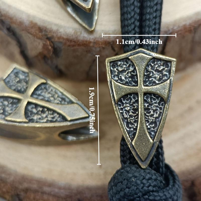 Křížový štít Mosazný nůž Korálky Deštník Lanko Přívěsek Svítilna Lanka Závěsný EDC Outdoor Tool Řetízek na klíče Paracord Náramek příslušenství