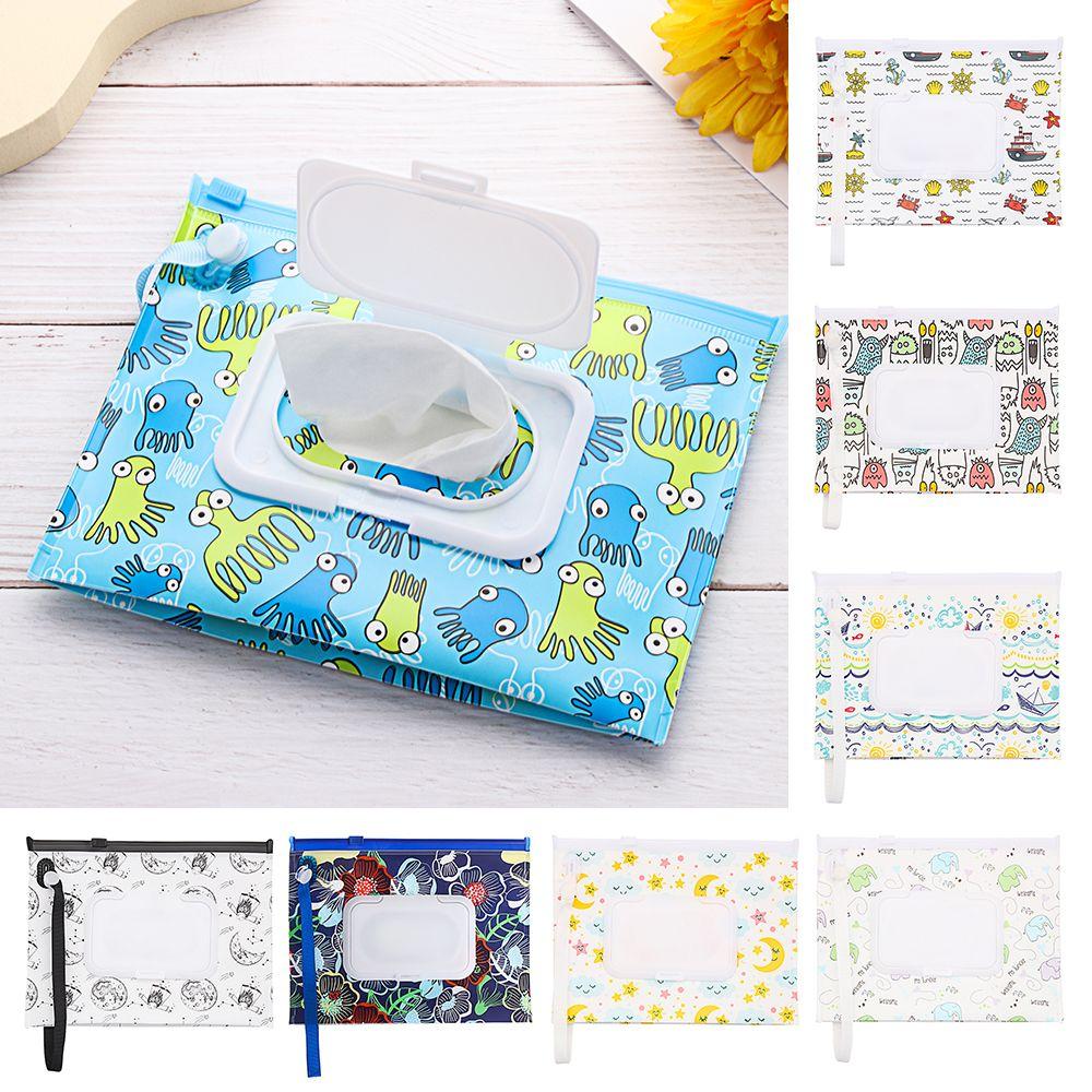 Outdoor Baby Product Flip Cover Stroller Accessories Tissue Box Wet Wipes Bag Cosmetic Pouch
