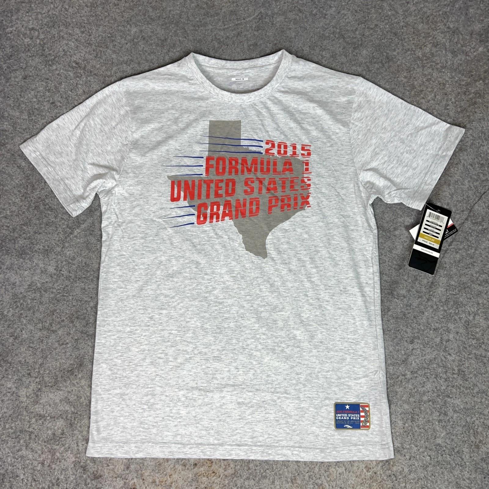 

Formula 1 United States Grand Prix Shirt Medium Gray Lewis Hamilton F1 2015 Tee 4XL