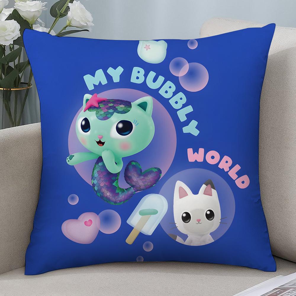 Federa Cuscino Gatti Casa delle Bambole di Gabby per Bambini Copricuscini Corti in Peluche Decorazione Divano Regalo Casa Stampa Double-Sided Federa Cuscino