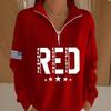 Winter 2026 American Flag Print Women's Half-Zip Hoodie