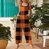 Women's Casual Jumpsuit Sleeveless Gradient Stripe Printed Cotton Jumpsuit