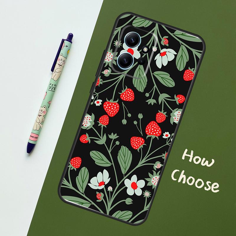 Strawberry Case For Xiaomi Redmi Note 13 10 11 12 14 15 Pro Plus Cover For Redmi 15C 15 14C 10C 12C 13C