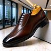 Men's Square Toe Cowhide Leather Oxford Shoes - Business Casual & Formal Retro Style