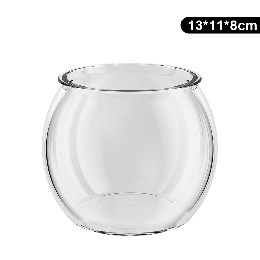Transparent Aquariums Round Ornamental Fish Tank Clear Guppy Tank Goldfish Fish Bowl Home Desk Decor Aquarium Hydroponic Planter