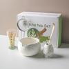 1-8 Ceramic Matcha Sand Dot Small Round Bowl With Pouring Spout Smooth Matcha Whisk Holder Reusable Matcha Making Kit Tea Lovers