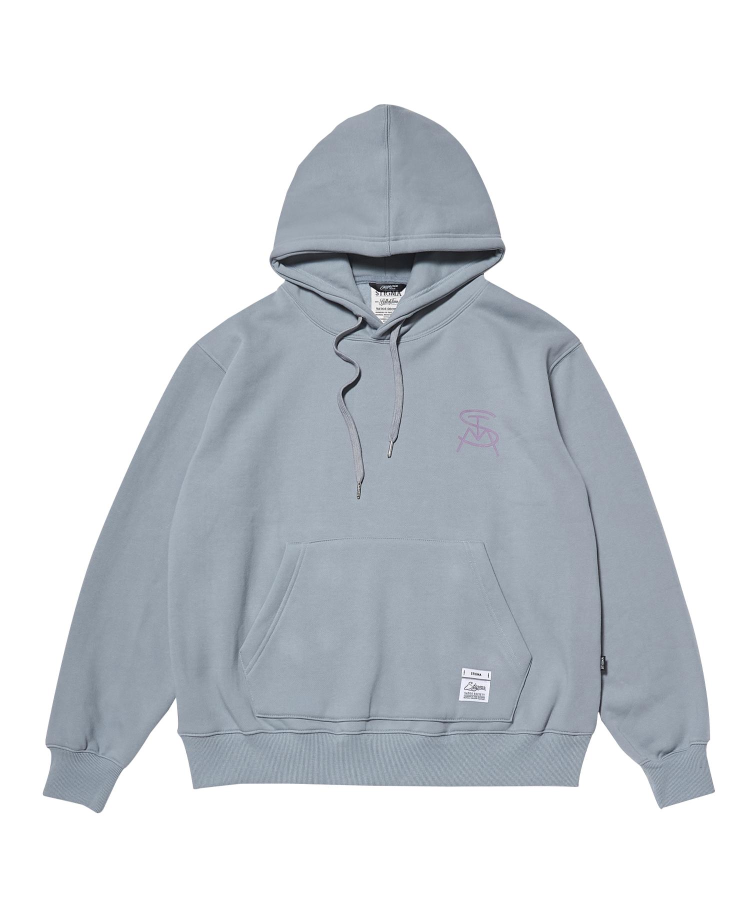 Stigma Memory Oversized Hoodie Blue Gray Blue Gray/L