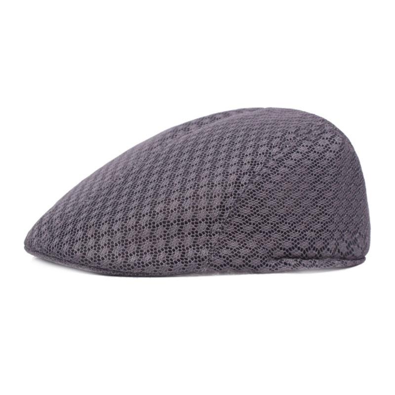Delysia King Korean Summer Sun Hat Flat Hat Breathable Mesh Berets for Men and Women