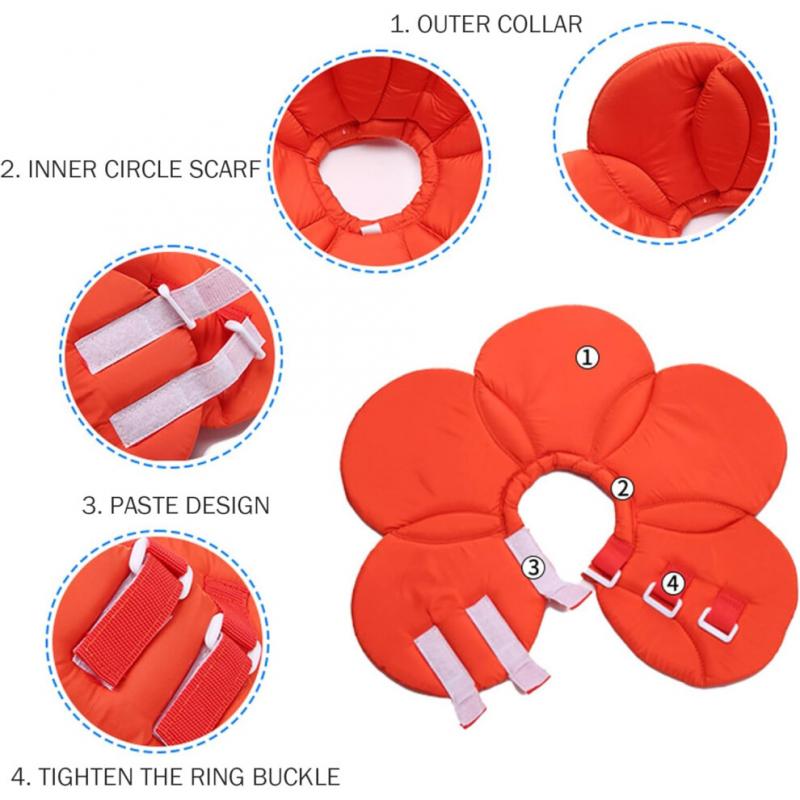 Weicher Hundekegel, Verstellbarer Blumenförmiger Genesungskegel für Operationen, Strapazierfähiges Material S-XL