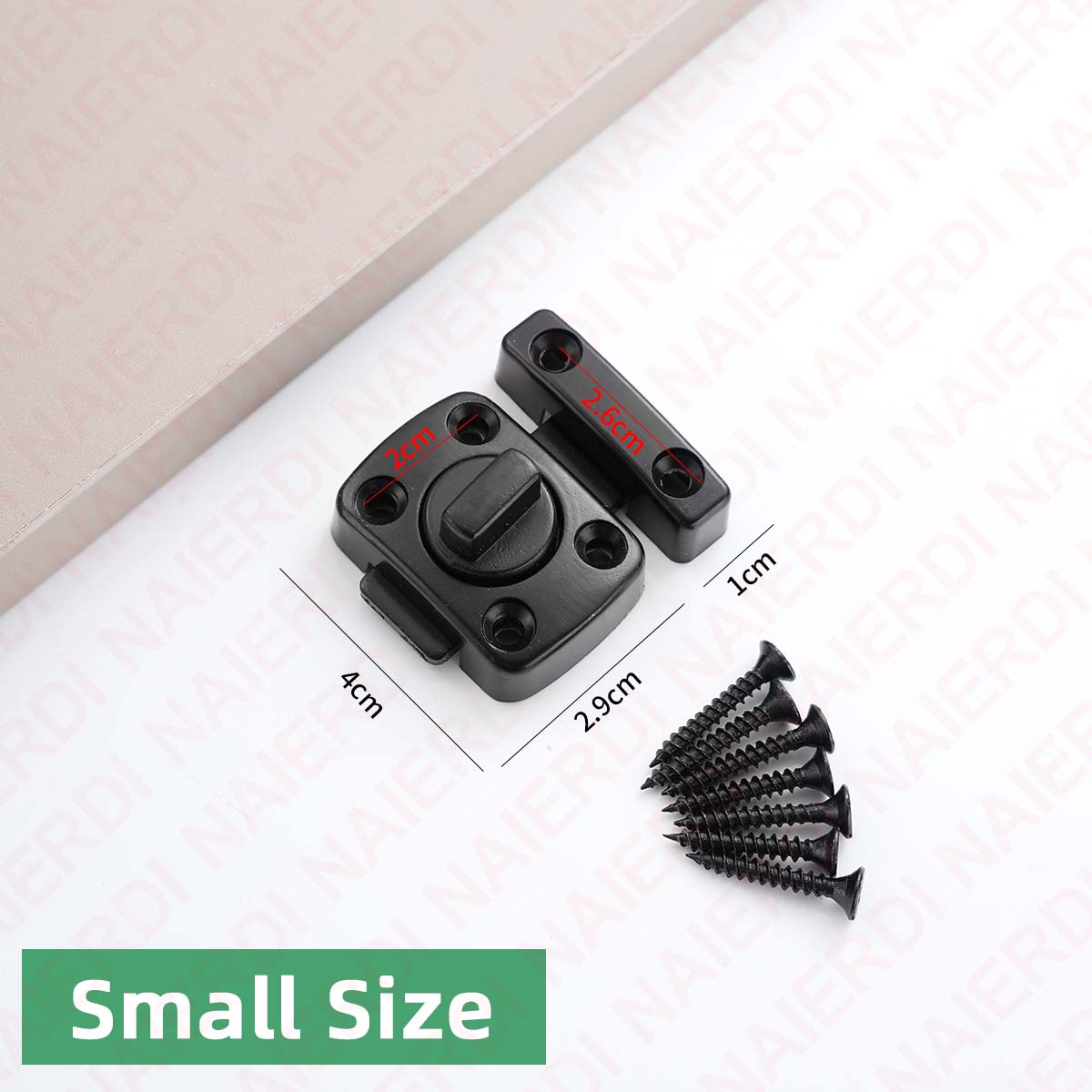 

NAIERDI Security Double Sided Cabinet Locks Keyless Rotating Door Lock Gate Latch Anti-theft Rotate Bolt Latches Cabinet Closet