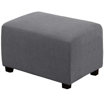 Ottoman Cover Elastic Slipcover Rectangle Footrest Slipcover Stool Cover Footstool Protector Cover Stretch Thick Jacquard Fabric Removable Washable