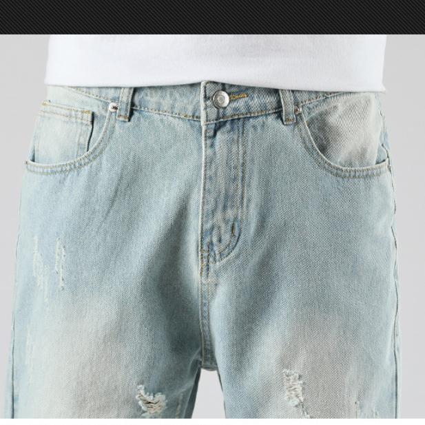 Jeans simples pour jeunes hommes, pantalons droits amples et confortables pour hommes