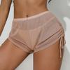 Mesh Transparent High Waist Stretch Casual Shorts Sports Shorts Women