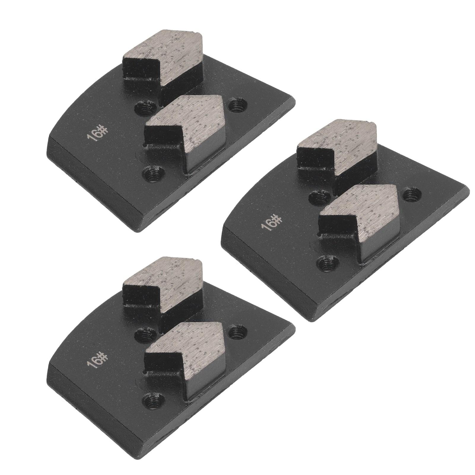 

3 шт. алмазная шлифовальная насадка черная трапециевидная 2 стреловидных зуба для полировки бетонного пола 16 зернистости